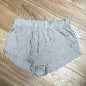NWT Free People movement khaki crinkle shorts S